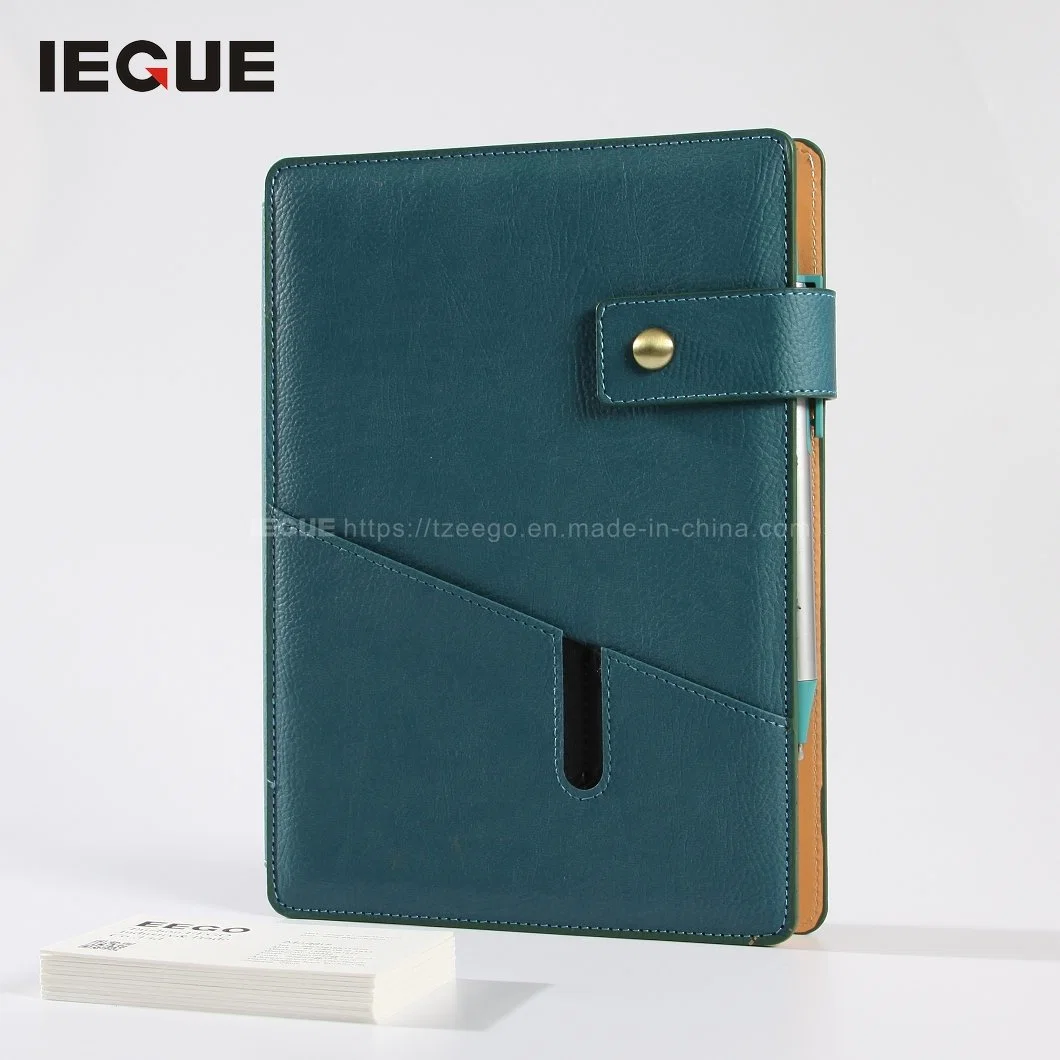 Custom 6 Ring PU Leather Green Cover Notebook DIY Student Office Loose-Leaf Binder Notebook with Buckle