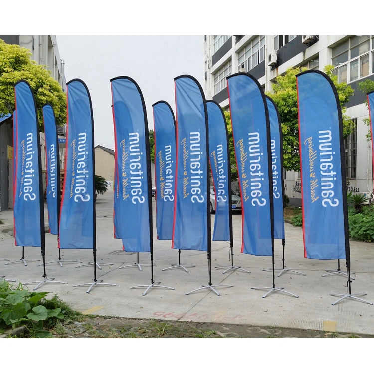 Big Size Logo Custom Flying Beach Feather Flag Banners