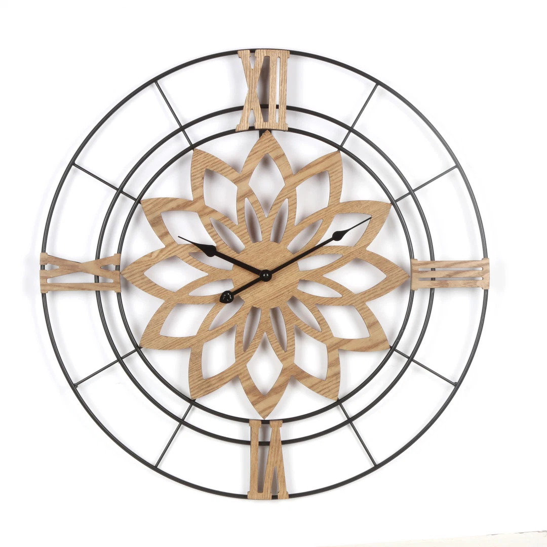Moderne Art 3D Digitale Wanduhr Blume DIY Dekorative Wand Uhr