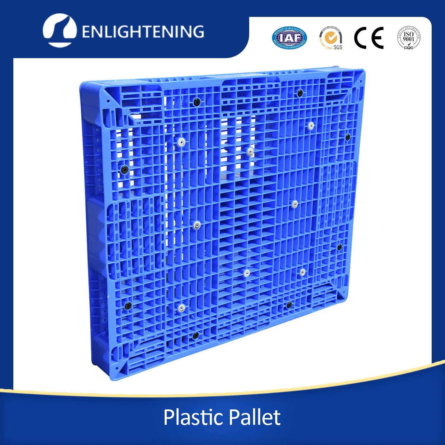 Manufacture OEM Heavy Duty Industrial Steel Reinforced Rack Single Double Face Stacking Grid Solid Cheap HDPE Warehouse Storage Euro Plastic Pallet Price