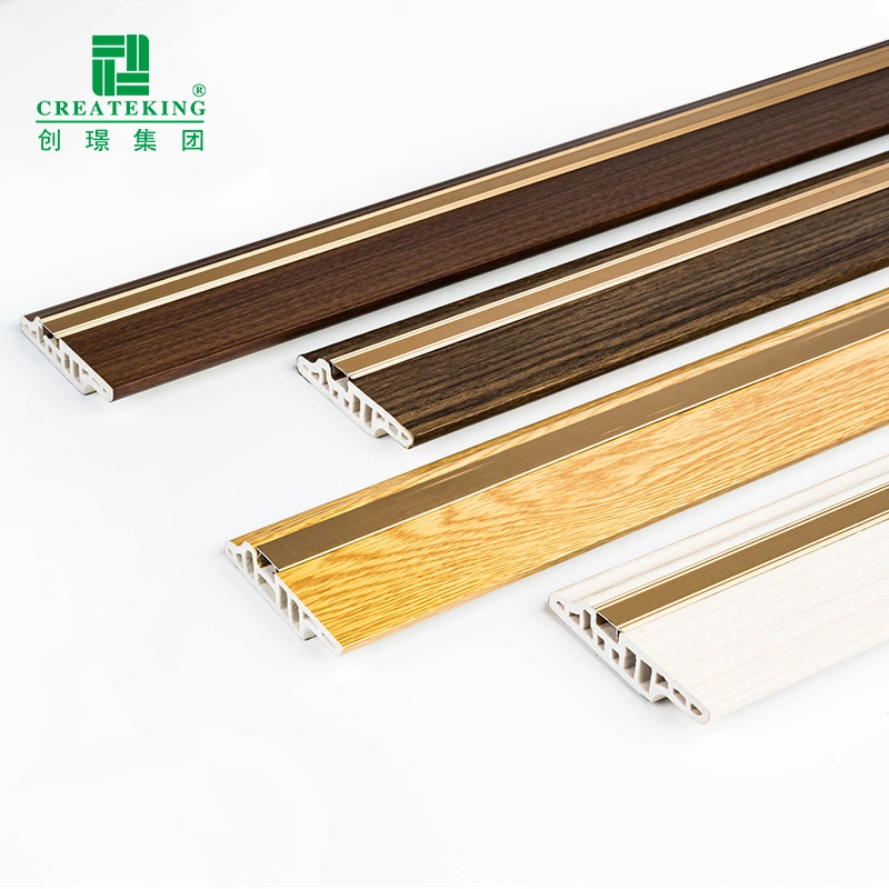 China Supplier E0 2400mm PVC Floor Skirting WPC Baseboard for Decoration
