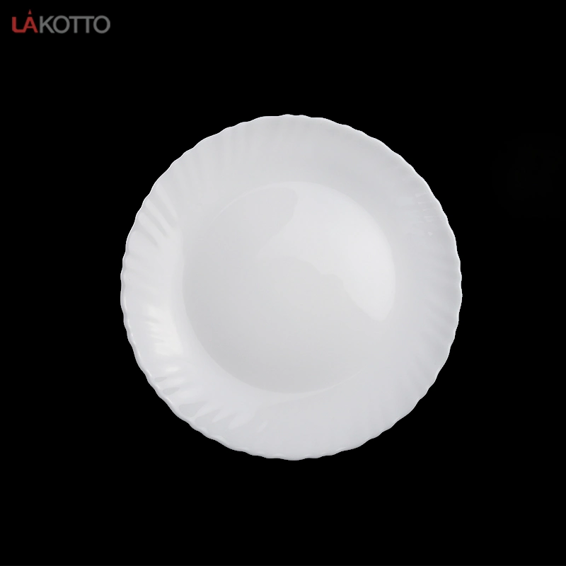 Glass Plate Wholesale/Supplier Opal Glass New Classic Customized Restaurant Carton Minimalist Round Soup Dish Engraving Dinner Plate