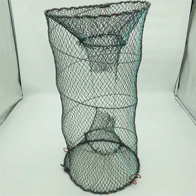 16 trous pliable Eel Trap Parapluie pliable Fish Trap Crab Piège