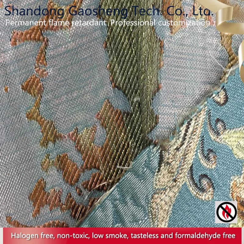 Popular Stylish High quality/High cost performance  Flame Retardant Jacquard Household Curtain Fabric