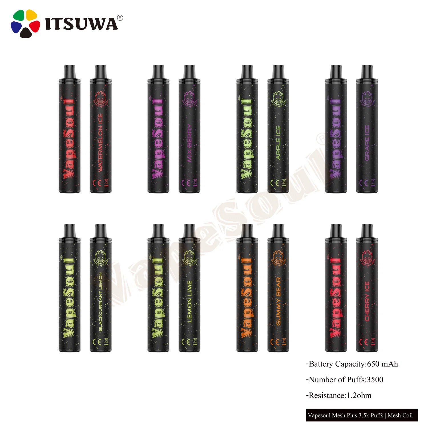 Itsuwa Vapesoul mesh plus 4000 puffs E-CIG couche sans nicotine E cigarettes