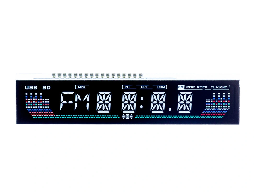 painel LCD personalizado Segmento Monocromático VA LCD para instrumento veículo visor LCD