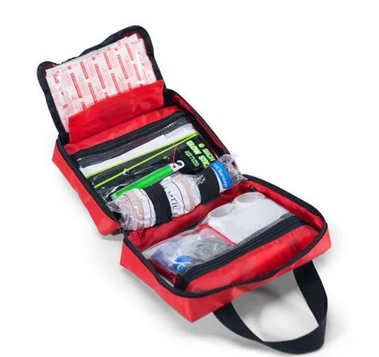 Small Travel First Aid Kit Compact Mini Waterproof Bag with Survival Medical Items for Car, Home, Travel, Hiking, Office, Outdoors, Boat, Camping, Workplace