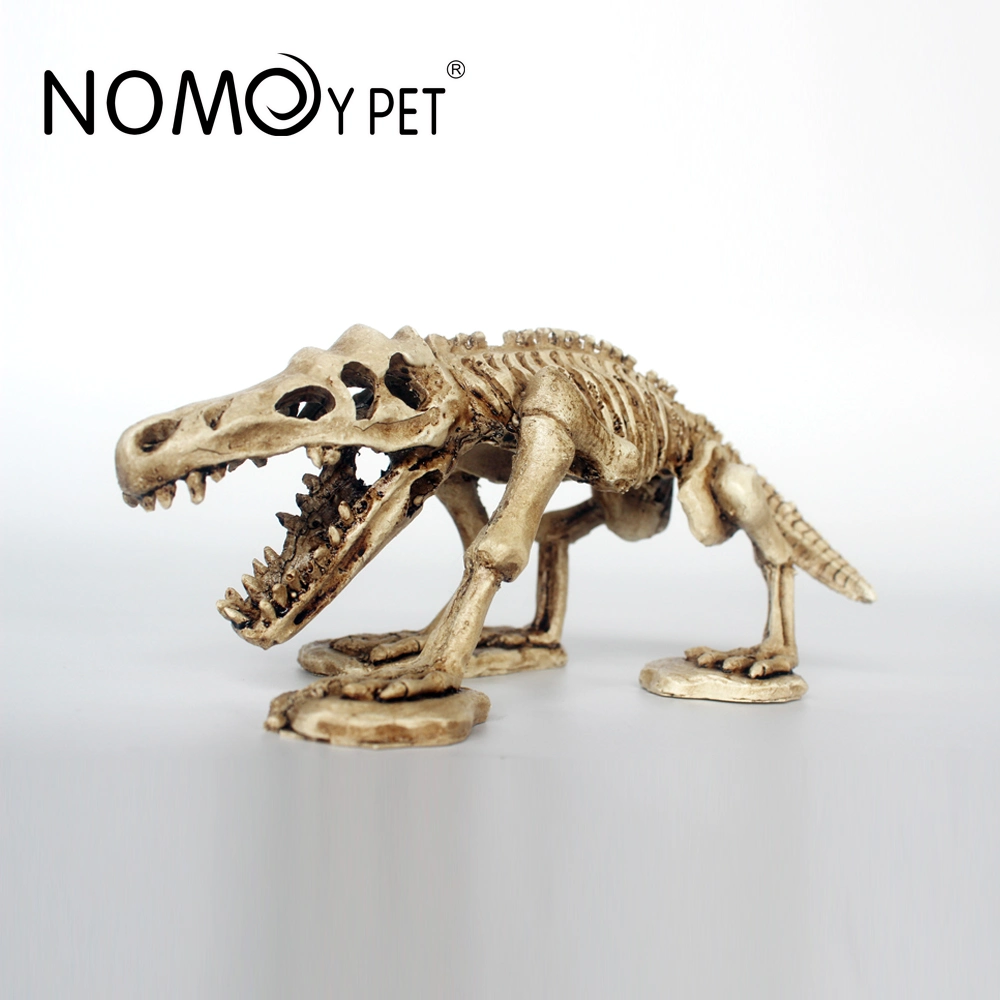 Nomoy Pet Resin Head Bone Skull Statue for Lizards Terrarium Reptile Hide Cave Aquarium Fish Tank Landscape