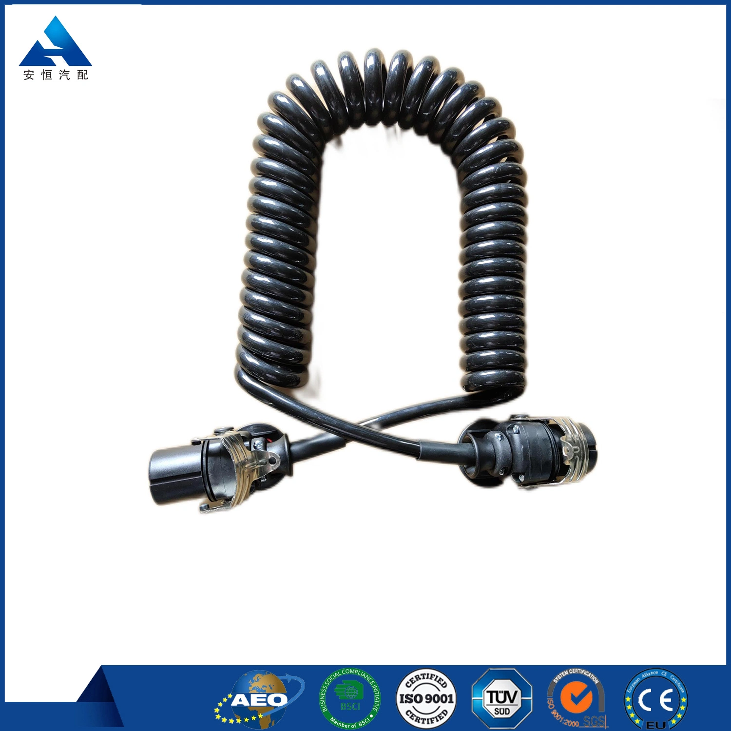 Truck Trailer Wire Electrical Seven Core Spring Coil Spiral Power Cable for Brake System Sale