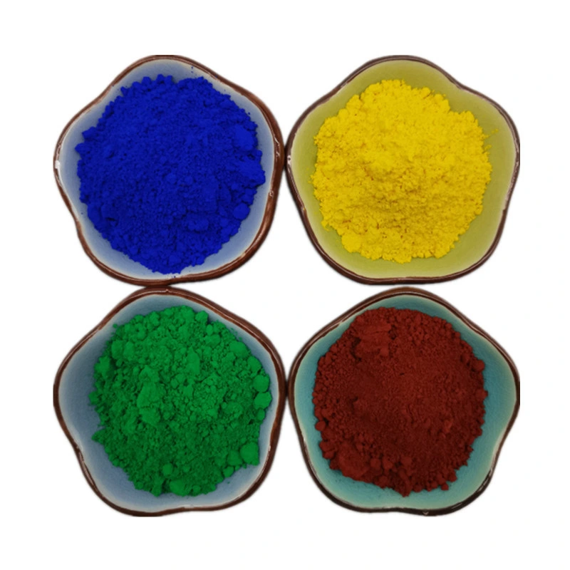 Usine de pigments ! Oxyde de fer rouge /jaune / noir/bleu/vert poudre de peinture à l'oxyde de fer de qualité pigmentée