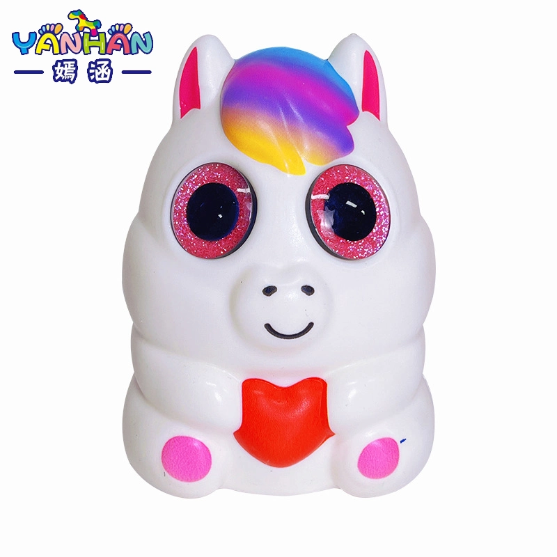 De grands yeux Cute Pet Doll Cartoon Mousse de PU ralentir la musique de pincement de pincement de rebond des jouets de décompression