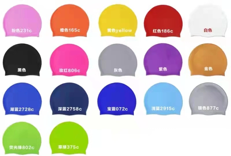 Custom Swimming Cap Silicone Women Men Waterproof Colorful Adult Custom Sports High Elastic DIY Adults Logo Print Swim Pool Hat