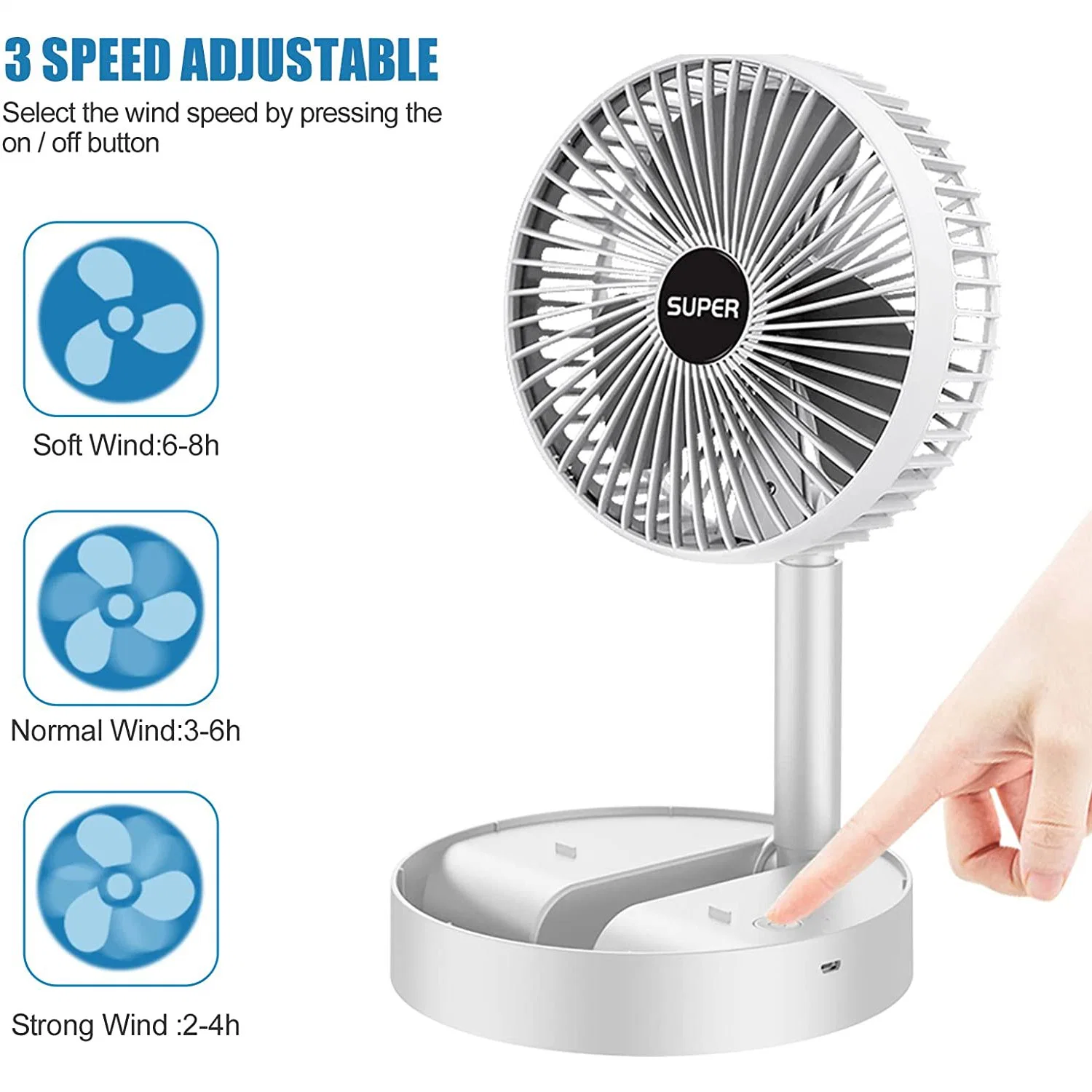 Electric Table Fan Rechargeable Cooling Table Fans