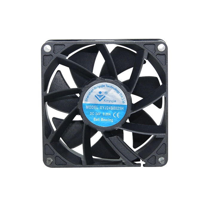 Xinyujie 8025 5000rpm 5/12/24V DC Convertidor de frecuencia Ventilador Axial Ventilador de refrigeración con el terminal 80x80x25mm