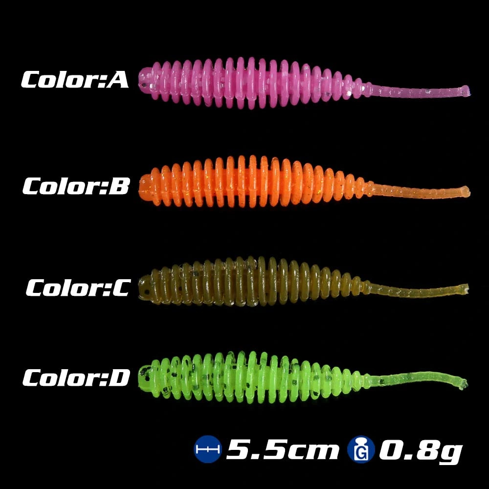 S-016 Fishing lure Soft Trout Lure Silicone Bait Wobbler Swimbait Pescaartificial Worm Baits 55mm 0.8g