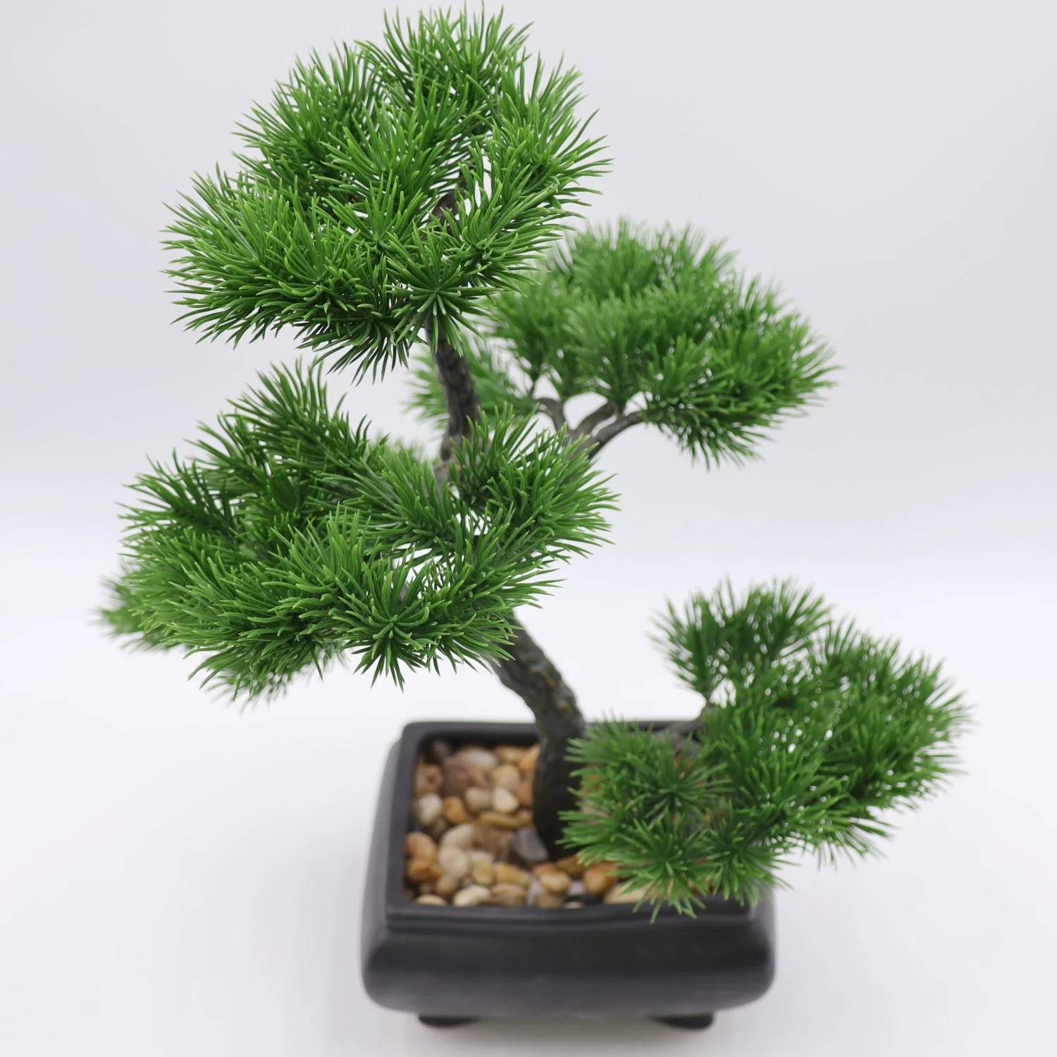 Export Hochwertige künstliche Blume Bonsai 18cm Kiefer Baum Künstliche Topfpflanze