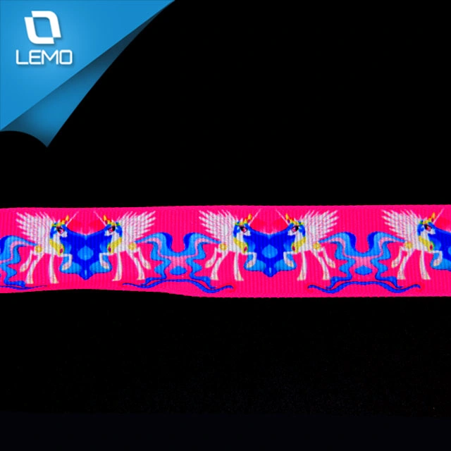 Multi-Color Custom Cartoon Pattern Print Grosgrain Ribbon