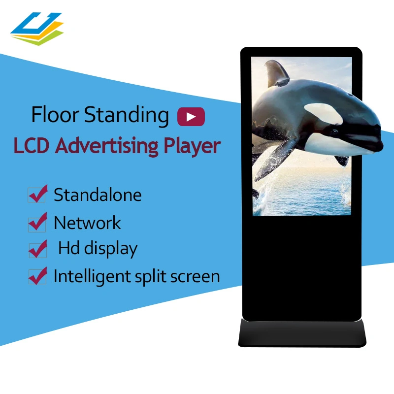 OEM ODM 43, 49, 55 Inch Freestanding Touch Screen Digital Signage Interactive Kiosk with WiFi