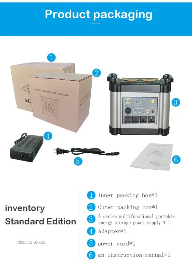 Solar Portable Generator Backup Energy off-Grid Solar Power Station Model 1000W High quality/High cost performance Energy Storage Power Supply