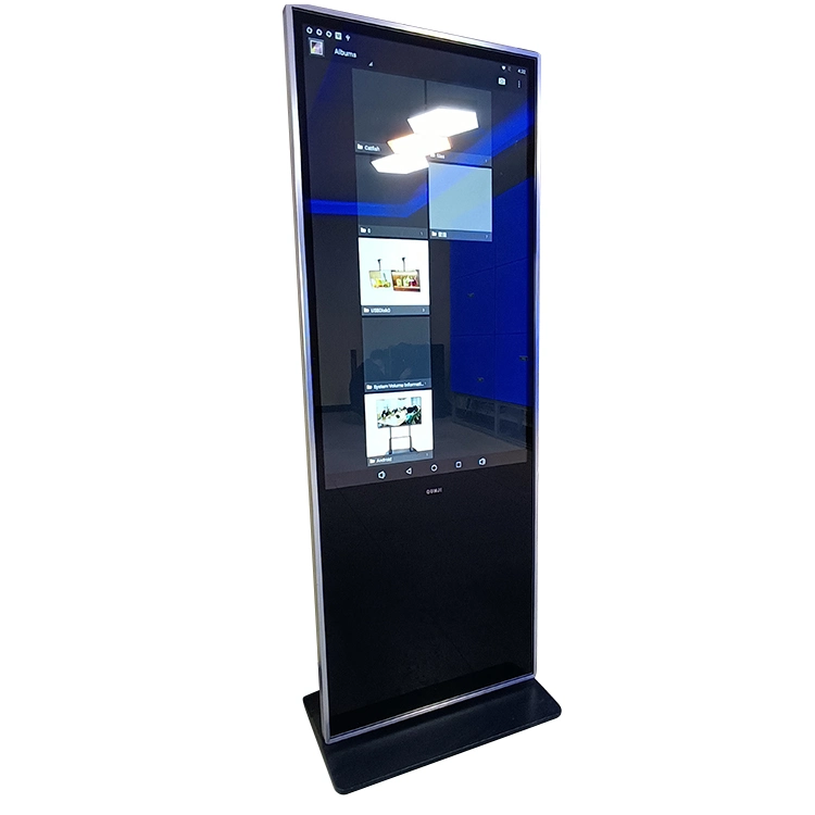 مشغل وسائط LCD للحامل الأرضي Android Display Monitor Interactive Digital شاشة الإعلانات العمودية لكشك اللافتات الإعلانية