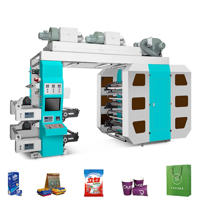 2 4 6 8 BOPP Plastic Film Packaging Printing Flexographic Printing Machine