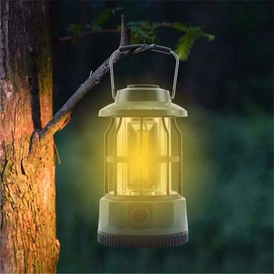 New Retro Camping Tent Portable Horse Light Rechargeable COB Camp Lights