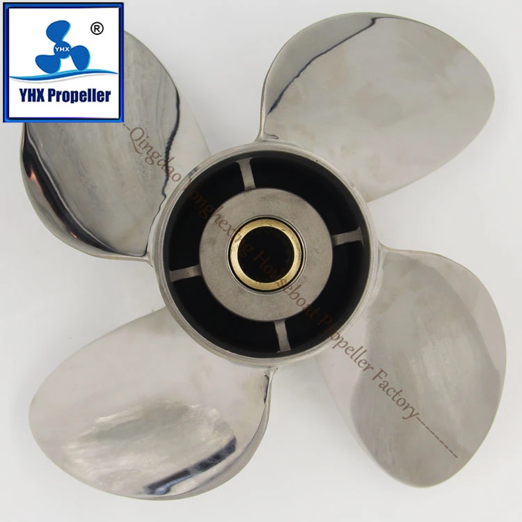 Certificated Polished /Size 13*19 Matching 60-300HP/Suzuki Outboard Motor Stainless Steel 4-Blades Propeller