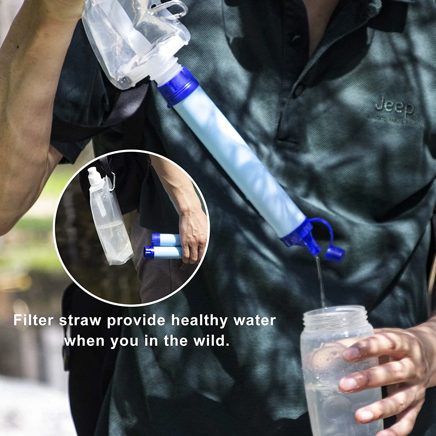 Outdoor Emergency Survival Gear Personal Water Filter for Camping