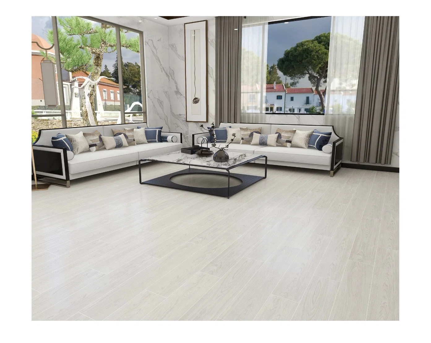 Material de construcción de Foshan 200x1200mm 200x1000mm madera Piso de cerámica de porcelana esmaltada baldosas de pared