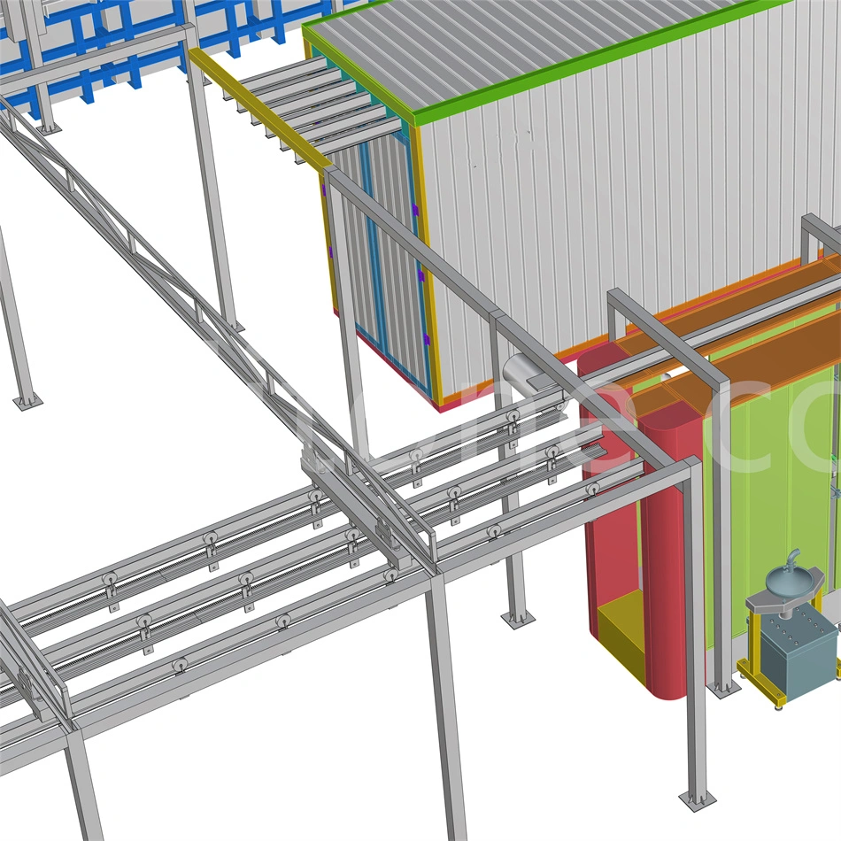 Customized Full Automatic Powder Coating Paint Line Systems Automatic Spray Painting Booth Equipment