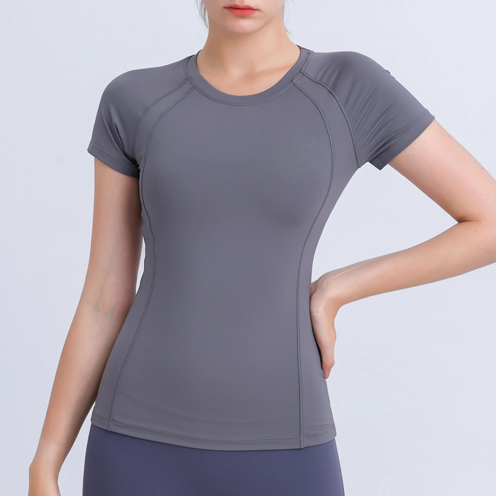 Female Spring/Summer Tight Yoga Short Sleeve Apparel