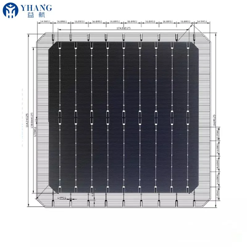 Mono Painel solar fotovoltaico a 22.6% 9bb 166 mm placa de silicone Célula solar