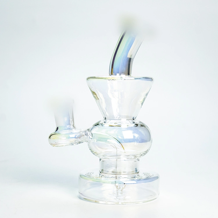 China&prime; S Export Logo Electroplating Transparency Glass Water Pipe Smoking Pipe Hand Hookah Water Pipe