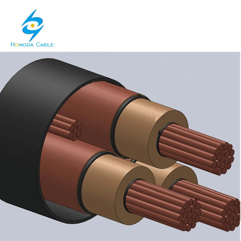 15kv Rated Cable Shielded Non-Armored Mv 105 Mv 90 3 Conductor Stranded Copper 1/0 AWG with Grounding Wire