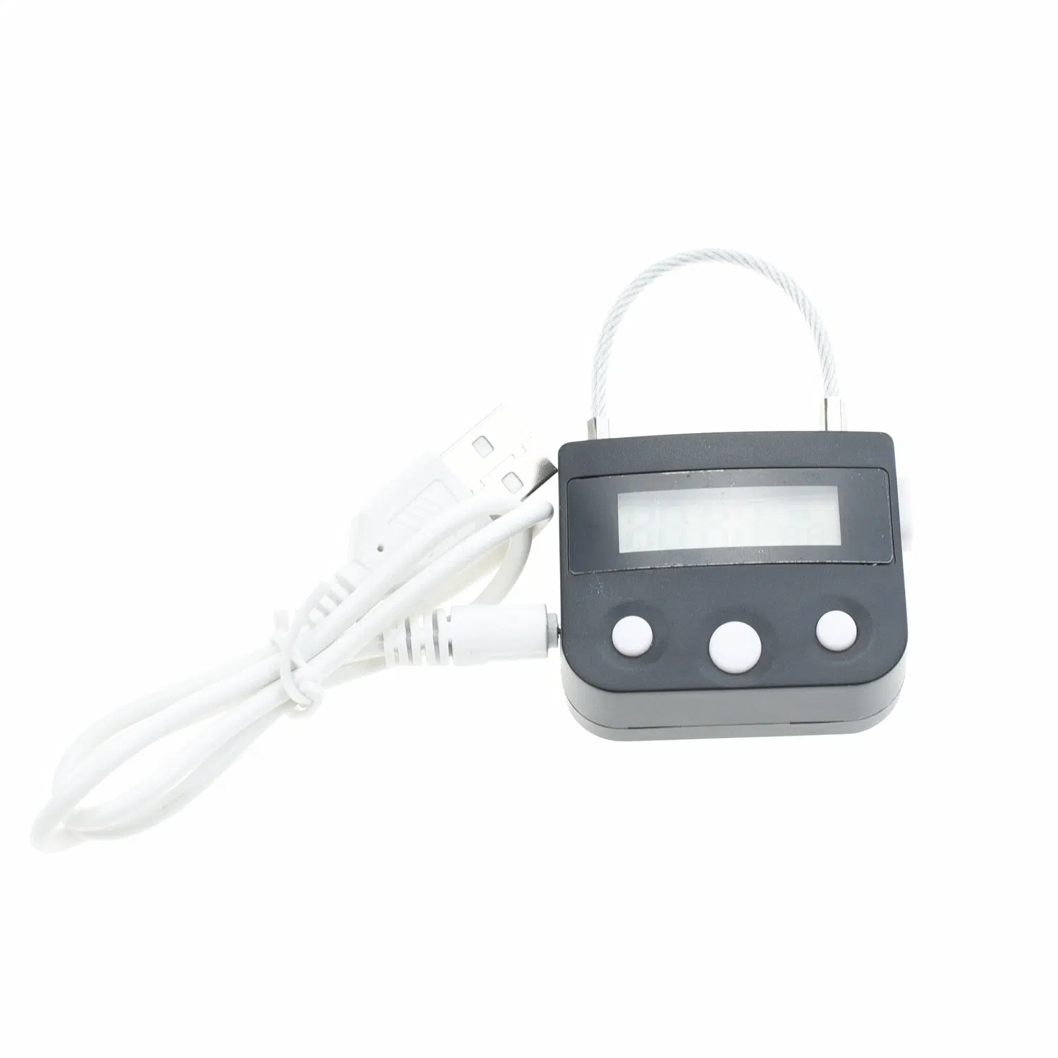 99 Hours Max Timing Lock - USB Rechargeable Time Timer Alarming Padlock with LCD Screen Small Time Release Lock (YH1519)