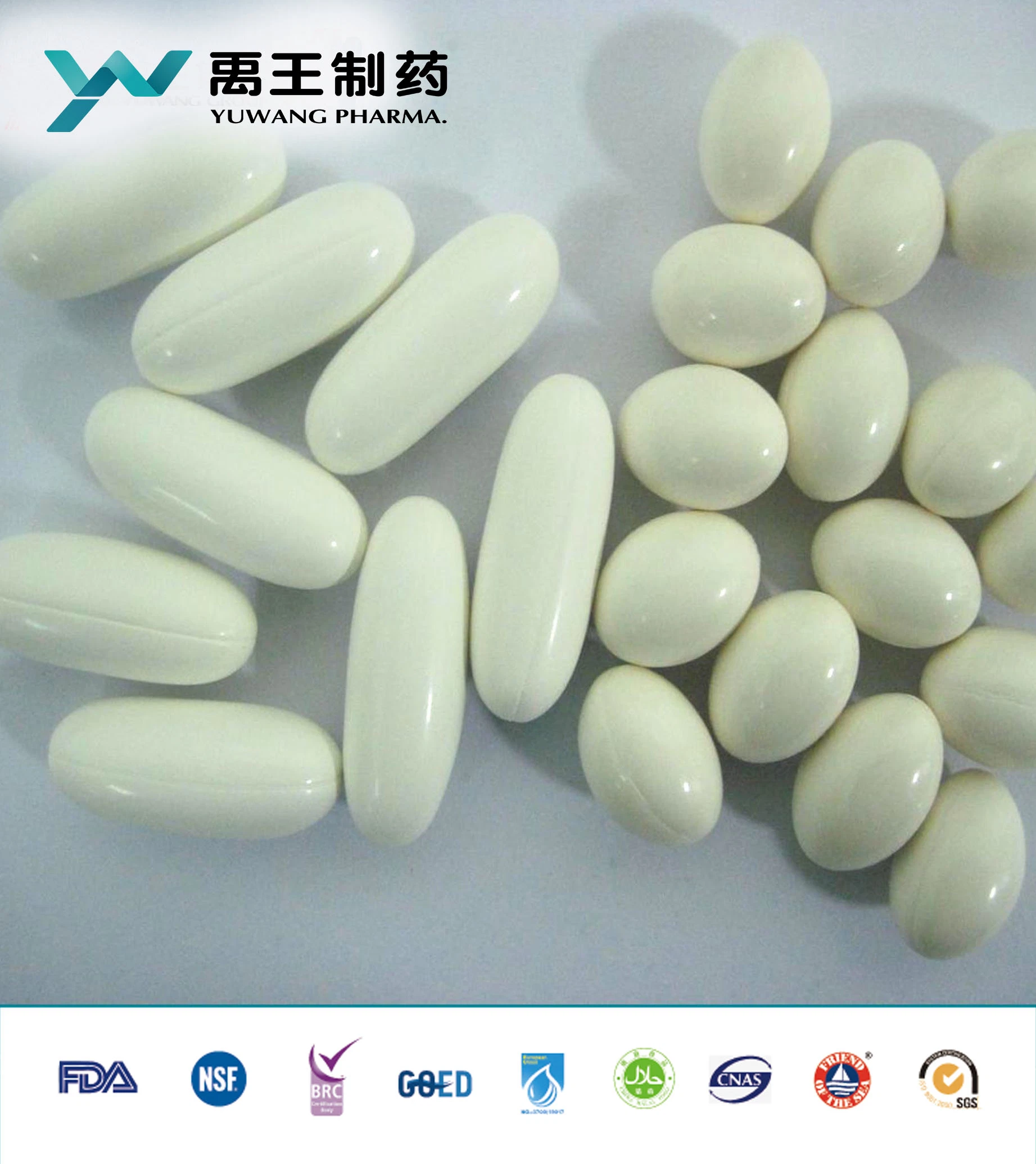 Brc/ISO/NSF Yuwang OEM Liquid Calcium Softgel 500-1000mg in Bulk or in Bottle for Adult and Children