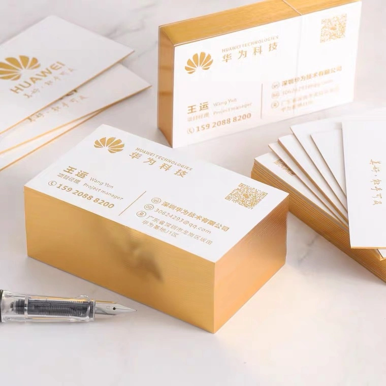 Custom-Made Gold Foil or Embossed Business Card for Business Promotion in 100 Sheets 9X5.4cm