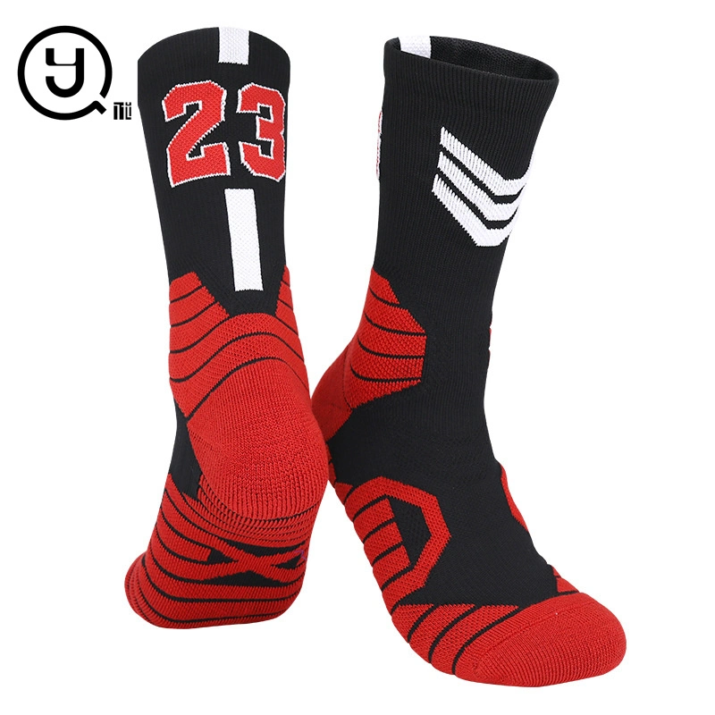 OEM Design Own No Minimum Order Fashion Embroidered Unisex Men Dress Sport Cotton Crew Sock Custom Basketball Sock