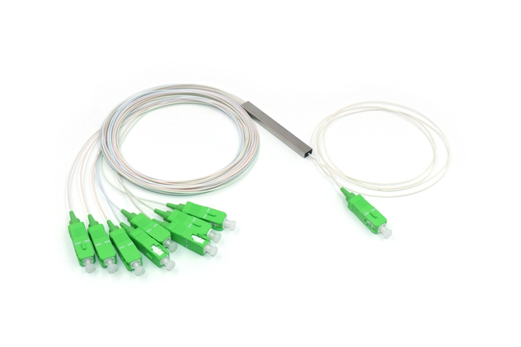 1X8 0.9mm Color Fiber Cable Cable Sc/APC Blockless Mini Fiber Optic PLC Splitter