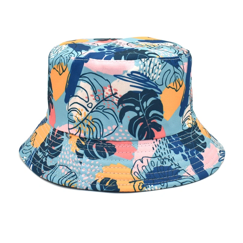 Custom Summer Colorful Printing Sea Animal Reversible Cotton Reversible Bucket Hat Wholesale/Supplier Hats Caps