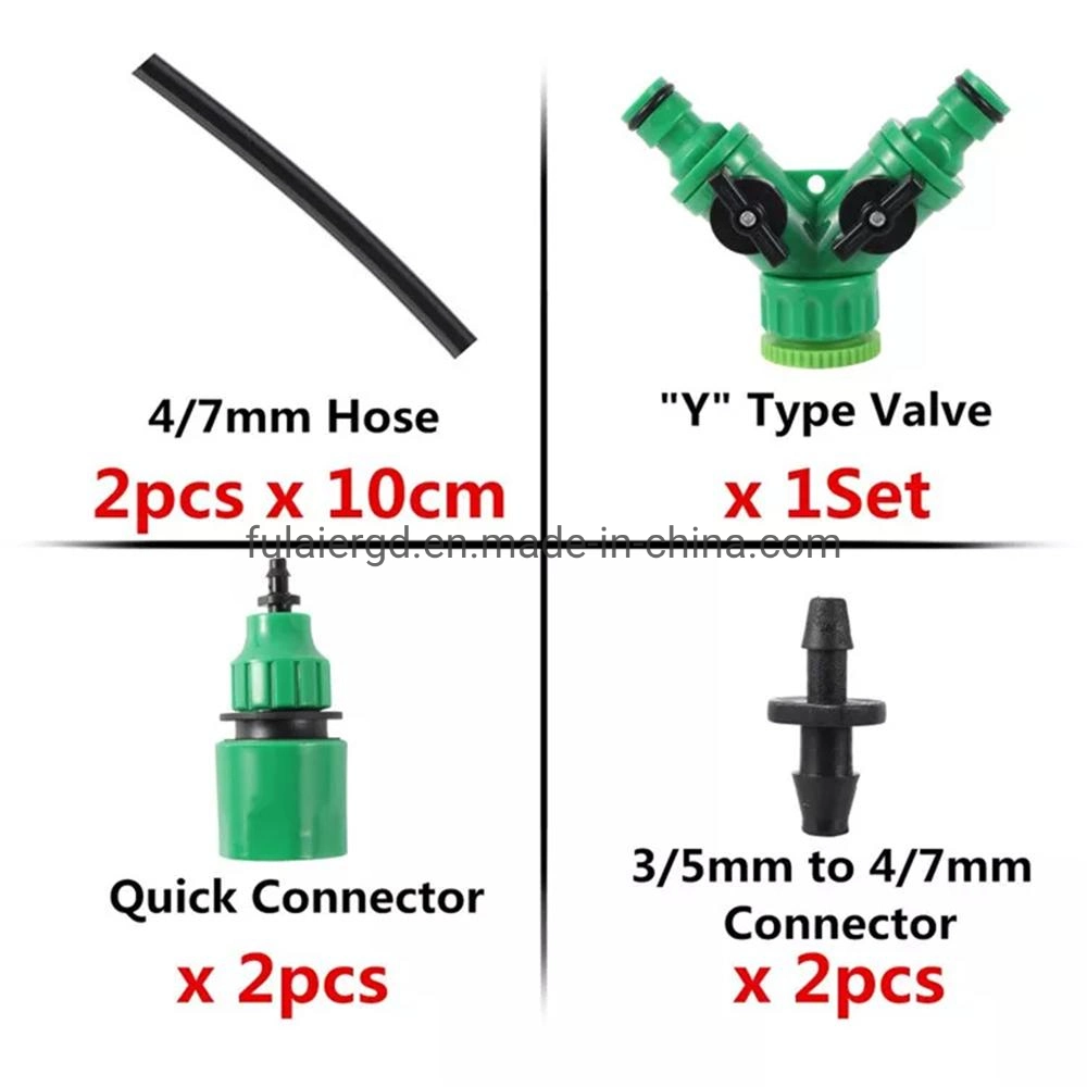 Y-Type Tap Connectors with Quick Adapter Garden Irrigation Water Splitter for 1/8 Inch Hose