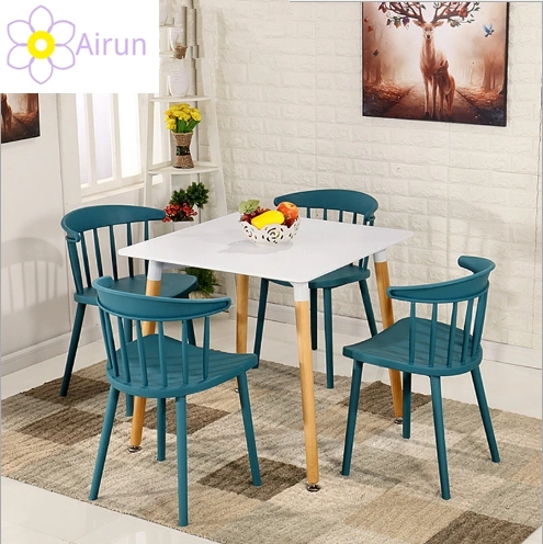 Modern Nordic Top Selling Square Wooden Dining Table with Wood Legs