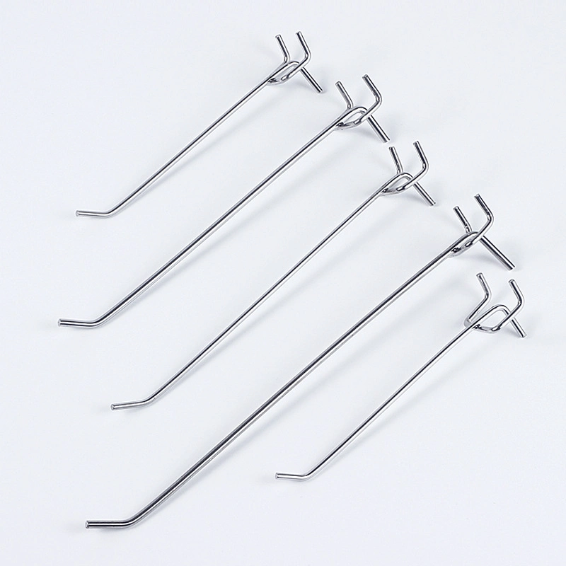 Shopfitting Chrome Peg Metal Gridwall Steel Slatwall Pegboard Accessories Wire Display Hook