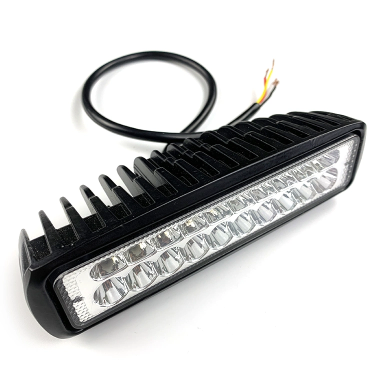 54W Double Color Amber White LED Work Light Bar Yellow Driving Work Headlight Floodlight Spot Fog Golden Lamp Car Styling