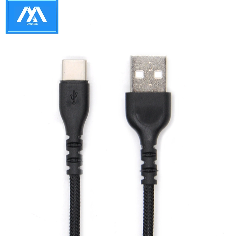 2.1A 50cm Black Wholesale/Supplier Nylon Braided Typec Cable Charging Cable Mobile Phone Accessories