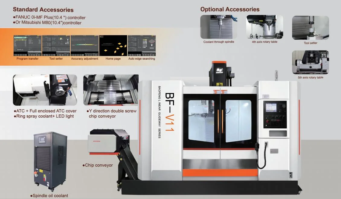 Usines de vente directe 3/4/5 Axes Centre d'usinage CNC Outils de machine Vmc1160 Machine de fraisage CNC