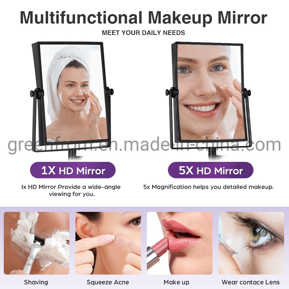 Double Side Wall Mounted Rectangle Mirror with Magnification