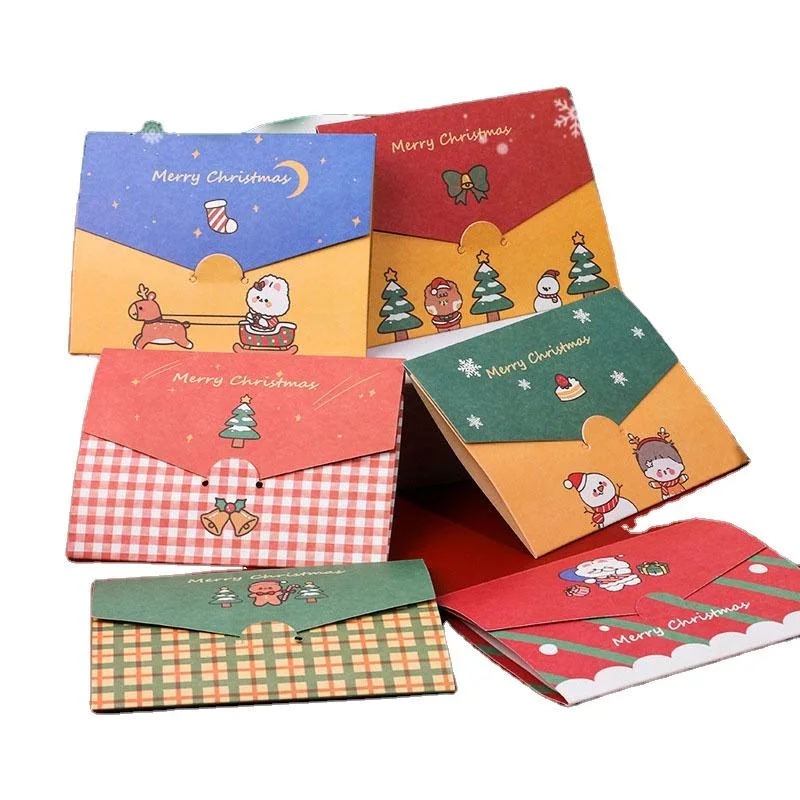 Merry Christmas Custom Print Paper Mini Greeting Cards with Envelope