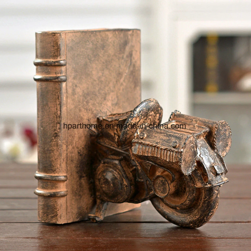 Resin Craft Decoration Shabby-Chic Motorcycle Book Support Office Gift and Decor