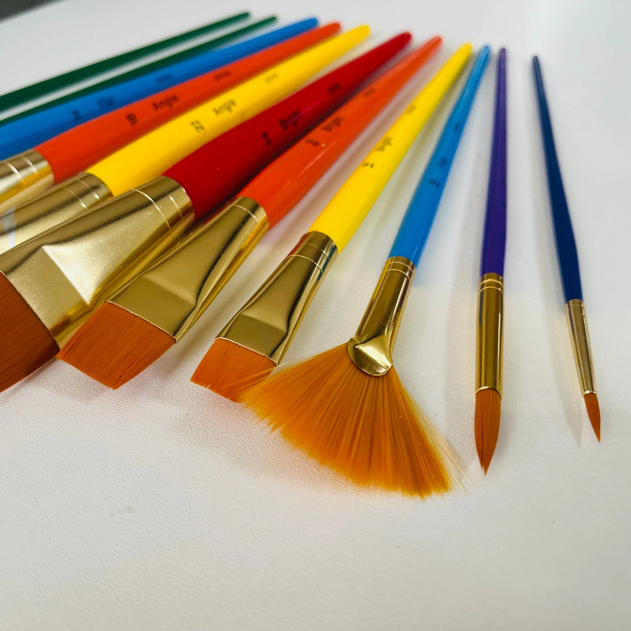 11PCS Collour diferentes escovas de pintura do artista de cabelo de Nylon